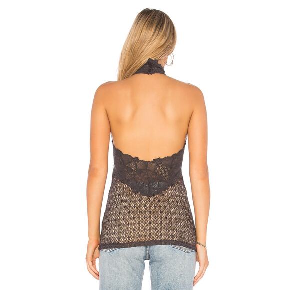 Nightcap Clothing Black Nude Lace Halter top - Picture 4 of 5